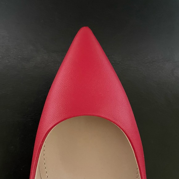 Theory Demeura Nappa Red Italian Lamb Leather Pointed Toe High Heel Pumps - Picture 8 of 16